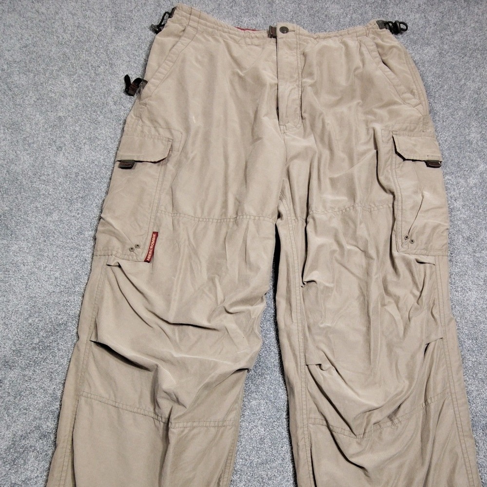 Abercrombie & Fitch Mens Cargo Pants Parachute Casual Beige Size‎ L Outdoor